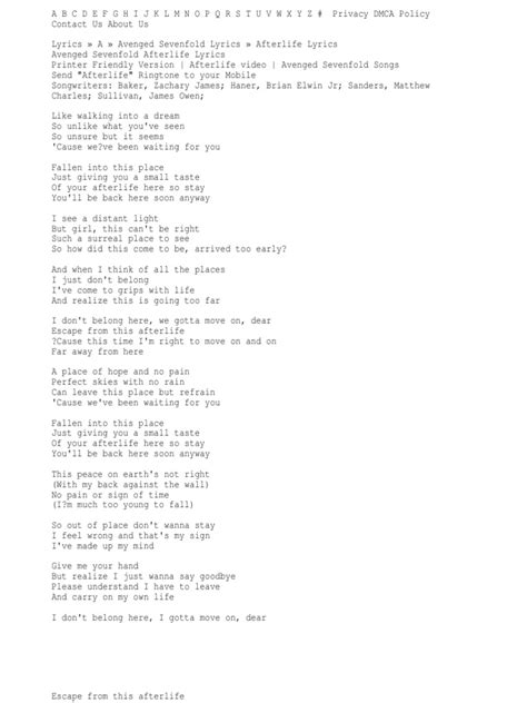 afterlife lyrics